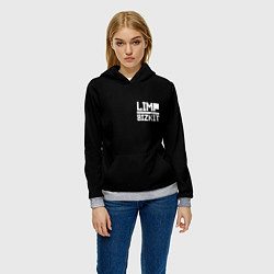Толстовка-худи женская Lim Bizkit logo, цвет: 3D-меланж — фото 2