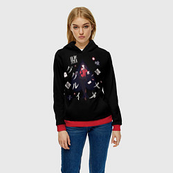 Толстовка-худи женская Безумный азарт: Юмэко, цвет: 3D-красный — фото 2