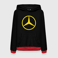 Толстовка-худи женская Mercedes logo yello, цвет: 3D-красный