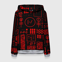 Толстовка-худи женская Twenty one pilots pattern rock, цвет: 3D-меланж