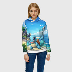 Толстовка-худи женская Pokemon Squirtle, цвет: 3D-белый — фото 2