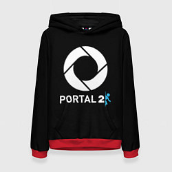 Толстовка-худи женская Portal2 logo game, цвет: 3D-красный