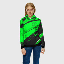 Толстовка-худи женская Saab sport green, цвет: 3D-черный — фото 2