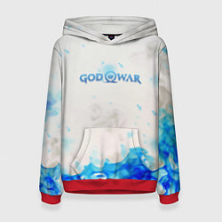 Толстовка-худи женская Война богов синий огонь олимпа, цвет: 3D-красный