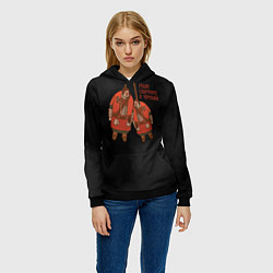 Толстовка-худи женская Кровавый барон: ребят смотрите я черешня, цвет: 3D-черный — фото 2