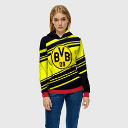 Толстовка-худи женская Borussia sport geometry, цвет: 3D-красный — фото 2