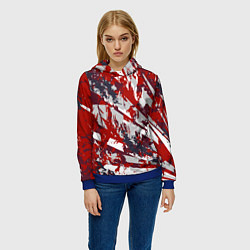 Толстовка-худи женская Яркий абстрактный узор для спорта, цвет: 3D-синий — фото 2