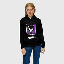 Толстовка-худи женская Rainbow six logo ubisoft, цвет: 3D-черный — фото 2