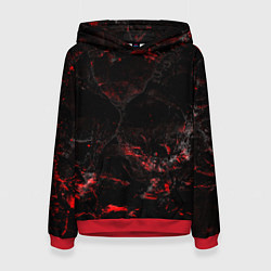 Толстовка-худи женская Потертая красная текстура, цвет: 3D-красный