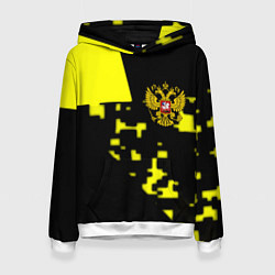 Толстовка-худи женская Россия имперский стиль пиксели, цвет: 3D-белый