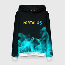 Толстовка-худи женская Portal fire blue, цвет: 3D-белый