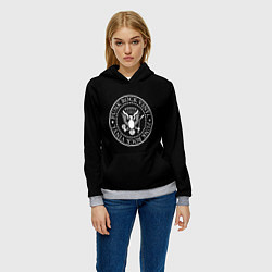 Толстовка-худи женская Ramones logo rock, цвет: 3D-меланж — фото 2
