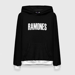 Толстовка-худи женская Ramones white logo, цвет: 3D-белый