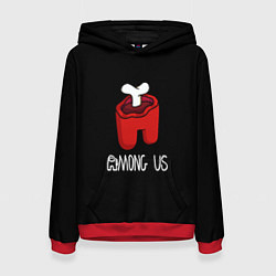 Толстовка-худи женская Among us logo red, цвет: 3D-красный
