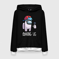 Толстовка-худи женская Among us with microphone, цвет: 3D-белый