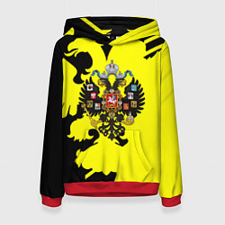 Толстовка-худи женская Имперская Россия герб, цвет: 3D-красный