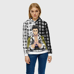 Толстовка-худи женская Каменный столп Гёмэй Химэдзима, цвет: 3D-белый — фото 2