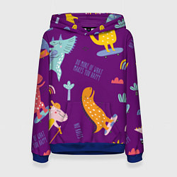 Толстовка-худи женская No rules, цвет: 3D-синий