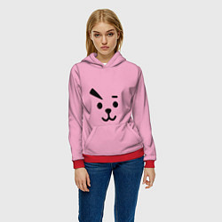 Толстовка-худи женская BT21 Cooky, цвет: 3D-красный — фото 2