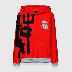Толстовка-худи женская Liverpool fc sport steel, цвет: 3D-меланж