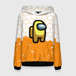 Толстовка-худи женская Амонг ас оранжевый, цвет: 3D-черный