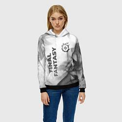 Толстовка-худи женская Final Fantasy - white gradient вертикально, цвет: 3D-черный — фото 2