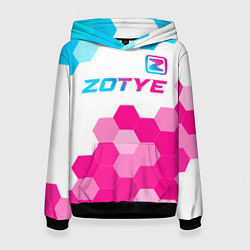 Толстовка-худи женская Zotye neon gradient style посередине, цвет: 3D-черный