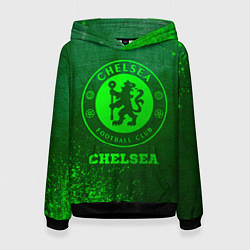 Толстовка-худи женская Chelsea - green gradient, цвет: 3D-черный