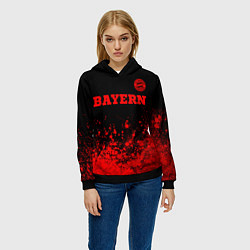 Толстовка-худи женская Bayern - red gradient посередине, цвет: 3D-черный — фото 2