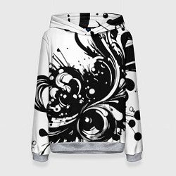 Толстовка-худи женская Модная растительная абстракция - нейроарт, цвет: 3D-меланж
