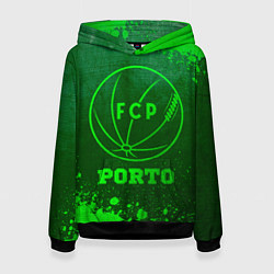 Толстовка-худи женская Porto - green gradient, цвет: 3D-черный