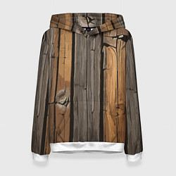 Толстовка-худи женская Old boards, цвет: 3D-белый