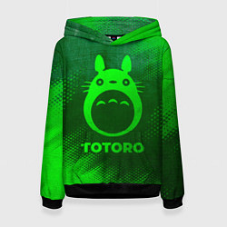 Толстовка-худи женская Totoro - green gradient, цвет: 3D-черный