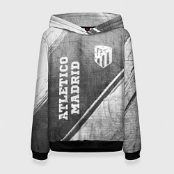 Толстовка-худи женская Atletico Madrid - grey gradient вертикально, цвет: 3D-черный