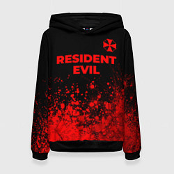 Толстовка-худи женская Resident Evil - red gradient посередине, цвет: 3D-черный