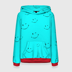 Толстовка-худи женская Подмигивающая улыбка, цвет: 3D-красный