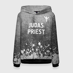 Толстовка-худи женская Judas Priest - grey gradient посередине, цвет: 3D-черный