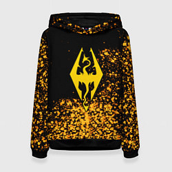 Толстовка-худи женская Скайрим голд, цвет: 3D-черный