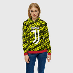 Толстовка-худи женская Juventus pattern fc, цвет: 3D-красный — фото 2