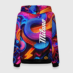 Толстовка-худи женская Colourful abstraction - Milano, цвет: 3D-черный