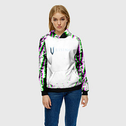 Толстовка-худи женская Vrising глитч краски, цвет: 3D-черный — фото 2