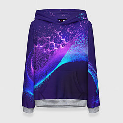 Толстовка-худи женская Неоновые краски всплеск, цвет: 3D-меланж