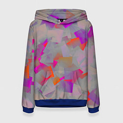 Толстовка-худи женская Розово-фиолетовые осколки, цвет: 3D-синий