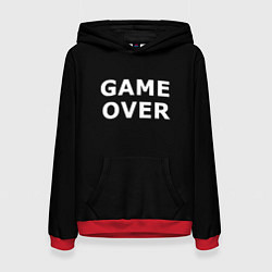 Толстовка-худи женская Game over white logo, цвет: 3D-красный