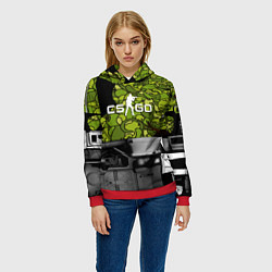 Толстовка-худи женская Counter strike game skin, цвет: 3D-красный — фото 2