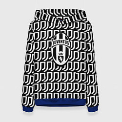 Толстовка-худи женская Juventus fc pattern, цвет: 3D-синий