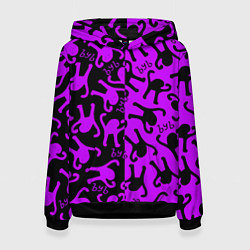 Толстовка-худи женская Ъуъ съука mem pattern, цвет: 3D-черный