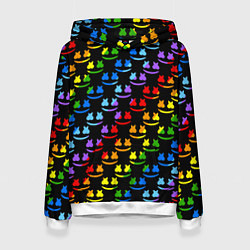 Толстовка-худи женская Marshmello pattern neon, цвет: 3D-белый