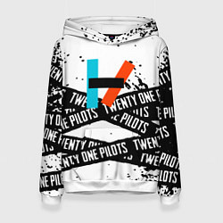 Толстовка-худи женская Twenty one pilots rock, цвет: 3D-белый