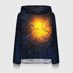 Толстовка-худи женская Абстракция зарождение звезды, цвет: 3D-меланж